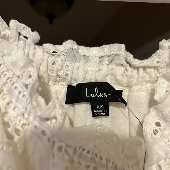 Lulus off the shoulder, eyelet white dress - Picture 2 of 3